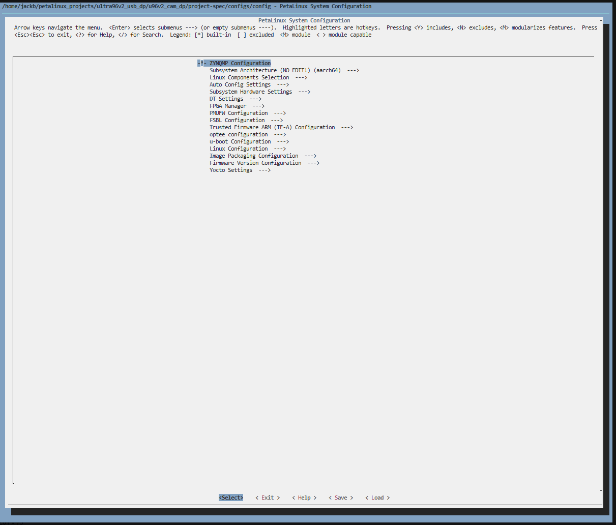 PetaLinux system configuration